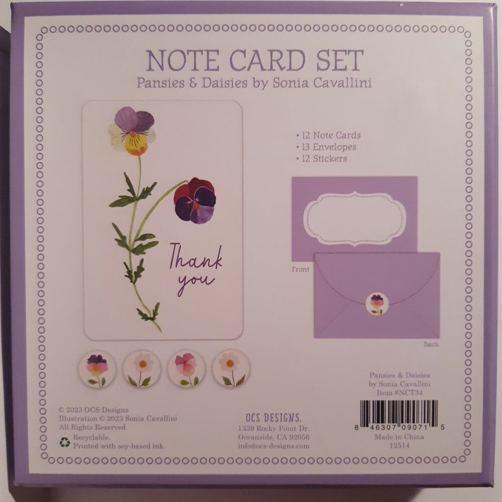 Thank You Note Card Set Boxed - Picture 6 of 7